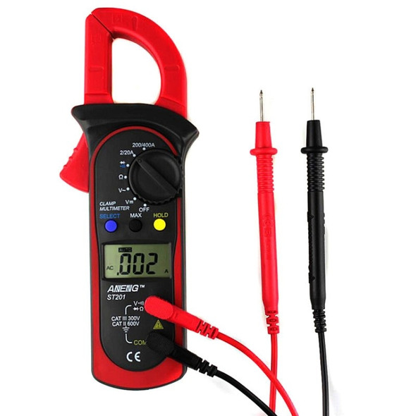 ANENG ST201 AC And DC Digital Clamp Multimeter Voltage And Current Measuring Instrument Tester(Red)