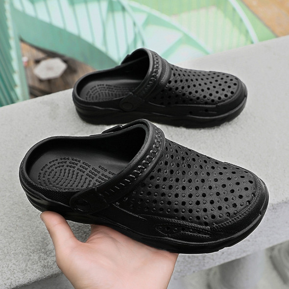 Spring Summer Casual Men Holes Shoes Light Breathable Outdoor Beach Sandals Slippers, Size: 40(Black)