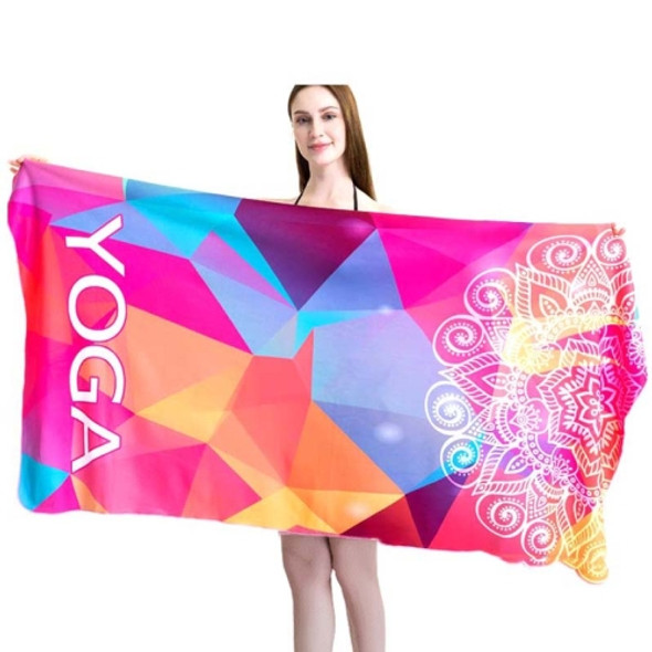 Sports Fitness Swimming Bath Towel Printed Double-Sided Velvet Absorbent Quick-Drying Beach Towel, Size: 155x80cm (Soft Vientiane)