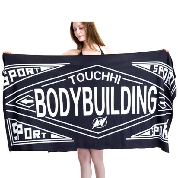 Sports Fitness Swimming Bath Towel Printed Double-Sided Velvet Absorbent Quick-Drying Beach Towel, Size: 155x80cm (Soft Lightning)
