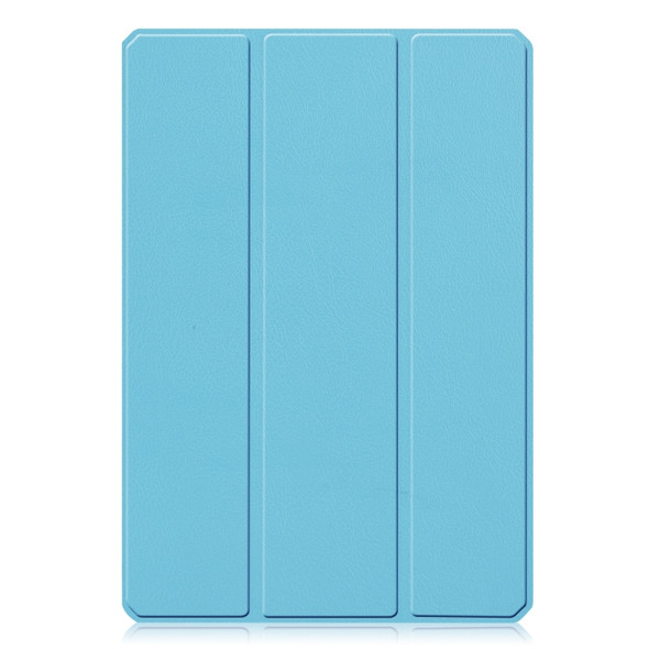 For Xiaomi Pad 5 Custer Pattern Pure Color TPU Smart Tablet Holster with Sleep Function & 3-Fold Holder & Pen Slot(Sky Blue)