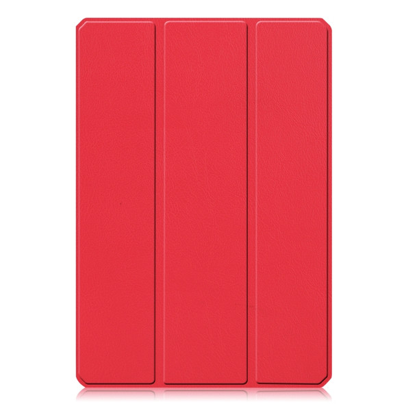 For Xiaomi Pad 5 Custer Pattern Pure Color TPU Smart Tablet Holster with Sleep Function & 3-Fold Holder & Pen Slot(Red)