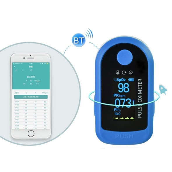 LX1026 Bluetooth Fingertip Oximeter APP Background Monitoring Pulse Heart Rate Meter Oximetry Monitor( Blue)
