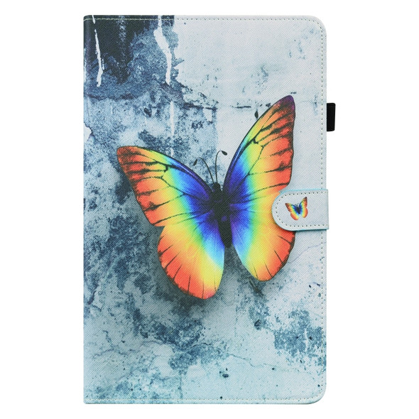 For Samsung Galaxy Tab A 10.1 2019 SM-T515 / SM-T510 Animal Pattern Horizontal Flip Leather Case with Holder & Card Slots & Photo Frame(Color Butterfly)