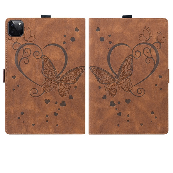 Love Butterfly Pattern Horizontal Flip Leather Case with Holder & Sleep / Wake-up Function For iPad Pro 12.9 (2020) (2021)(Brown)