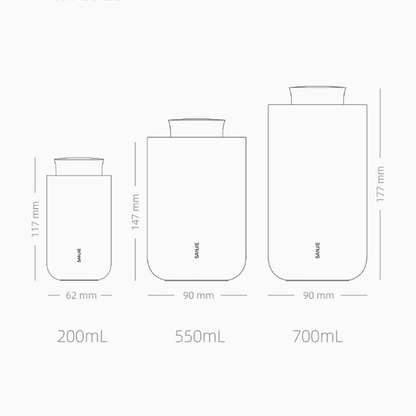 Original Xiaomi Youpin SANJIE 550ml Household Aluminum Alloy Tea Caddy