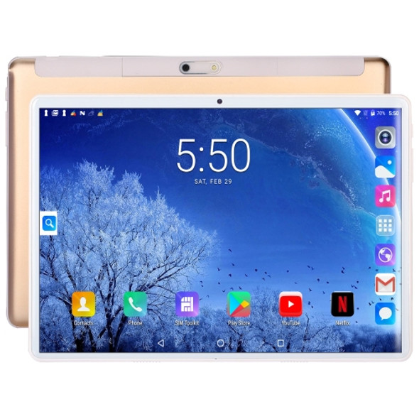 BDF S10 4G LTE Tablet PC, 10.1 inch, 2GB+32GB, Android 9.0, SC9863A Octa Core Cortex-A55, Support Dual SIM & Bluetooth & WiFi & GPS, EU Plug (Gold)