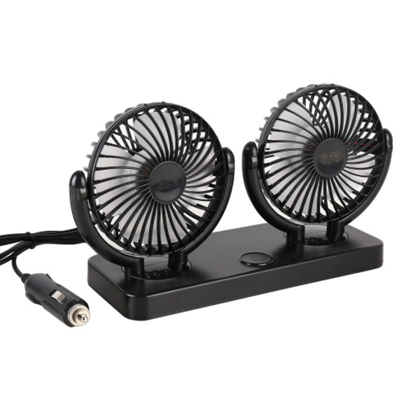 3R-3009 Car Dual-head Cigarette Lighter Dashboard Fan