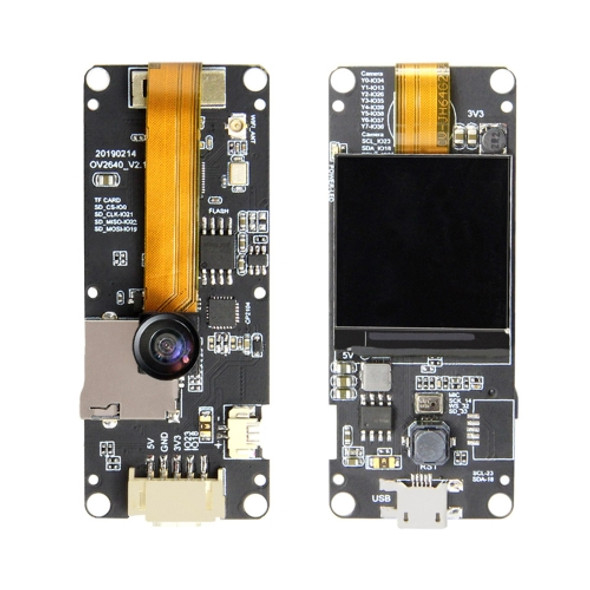 TTGO T-Camera Plus Fish-eye Lens ESP32-DOWDQ6 8MB SPRAM Camera Module OV2640 1.3 inch Display Rear Camera, Wiring Extended Version