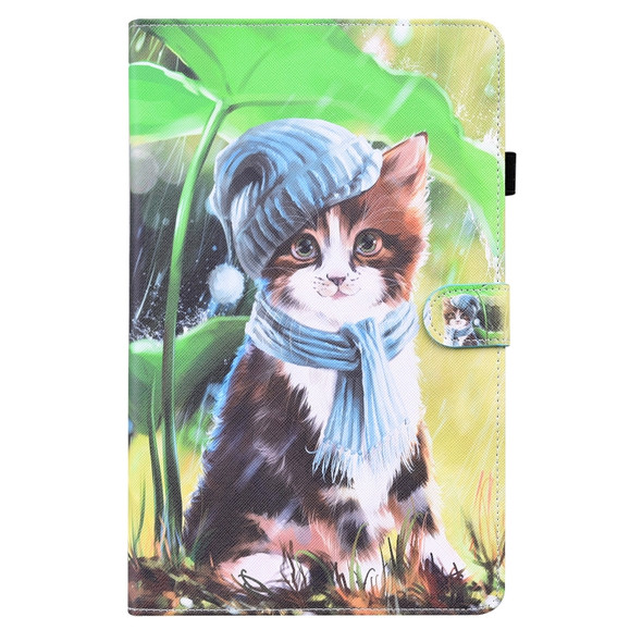 For Amazon Kindle Paperwhite 4 / 3 / 2 / 1 Animal Pattern Horizontal Flip Leather Case with Holder & Card Slots & Photo Frame & Sleep / Wake-up Function(Bib Kitten)