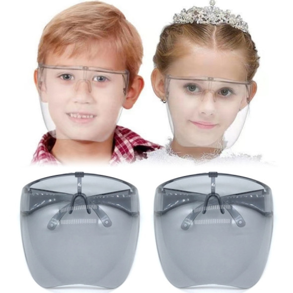 2 PCS Kids Anti-Saliva Splash Anti-Spitting Anti-Fog Face Shield Sunscreen Sunglasses (Grey)