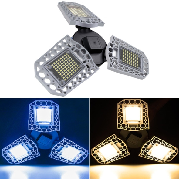 100W LED Industrial Mining Light Waterproof Light Sensor Folding Tri-Leaf Garage Lamp(White Light)