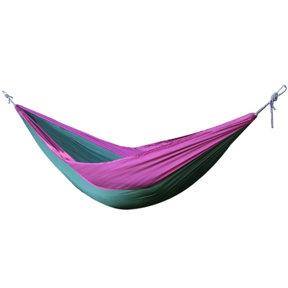 DR001 Outdoor Single Leisure Parachute Cloth Hammock Indoor Swing(Purple + Dark Green)