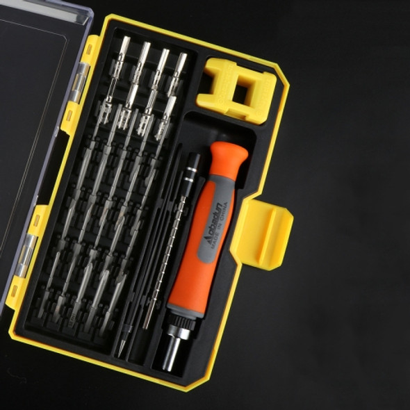 Obadun 9802 31 in 1 Screwdriver Set Tool Computer Clock Precision Multi-Function Repair Tool, Series: Ratchet Handle(Yellow Box)