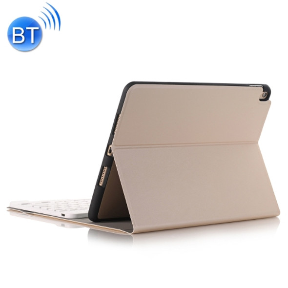Bluetooth Keyboard Ultrathin Horizontal Flip Leather Case for iPad Pro 10.5 inch, with Holder & Pen Groove (Gold)