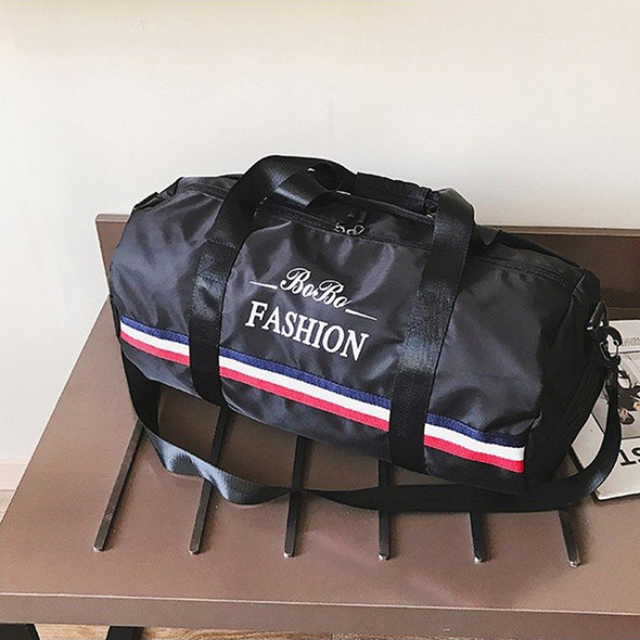 Oxford Cloth Inclined Shoulder Sport Bag Large Capacity Travel Bag (Black)