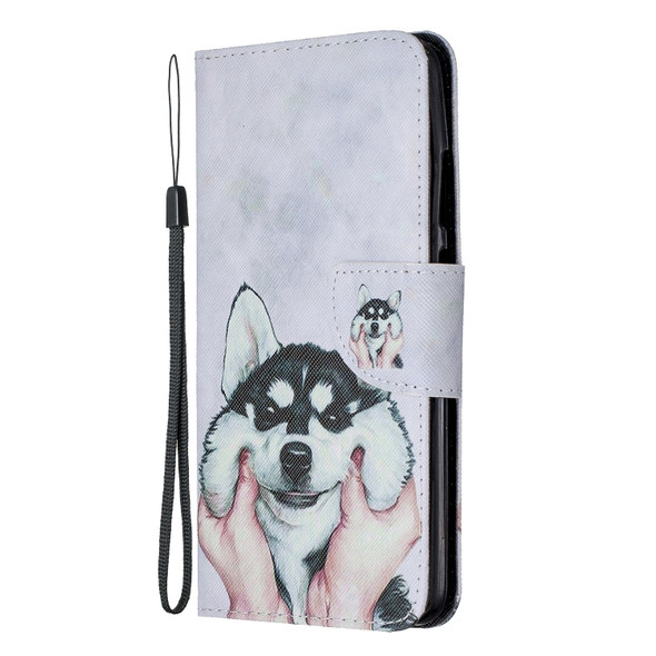For Huawei Mate 30 Pro Colored Drawing Pattern Cross Texture Horizontal Flip PU Leather Case with Holder & Card Slots & Wallet(Husky)