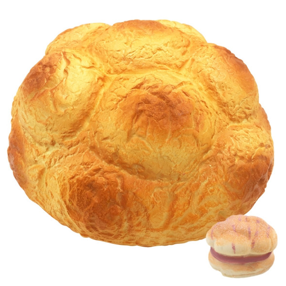 Large Scented Cream Puff Squishy Slow Rising Straps Soft Squeeze Simulate Pineapple Bread Cake Gift Kid Fun Toy Size: 25x13cm(Brown)