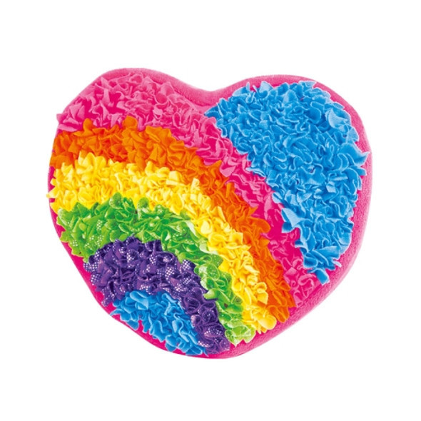 DIY Plush Pillow Toy Three-Dimensional Handmade Doll Material Package(Heart Shaped Rainbow)