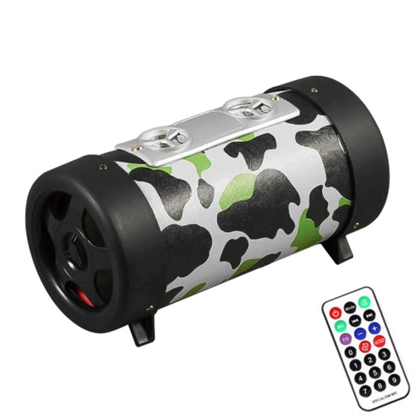4 inch Round Shape Stereo Motorcycle / Car / Household Subwoofer, Support TF Card & U Disk Reader, with Remote Control(Green)