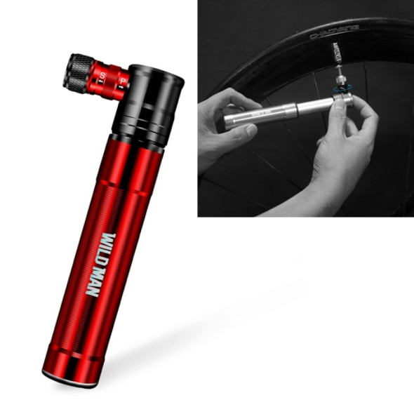WILD MAN Mountain Road Bike Portable Bicycle Pump Us And French Mouth Universal Pump Mini Basketball Football Pump(Red)