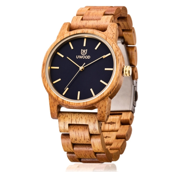 UWOOD UW-1007 Men Wooden Watch Round Large Dial Watch(Mango Wood)