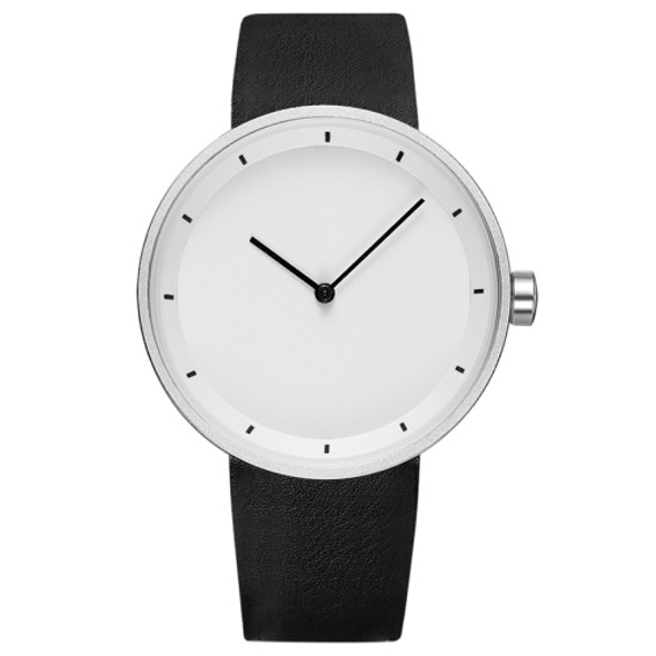 YAZOLE Simple Fashion Quartz Couple Watch(523 Silver Shell White Tray Black Belt)