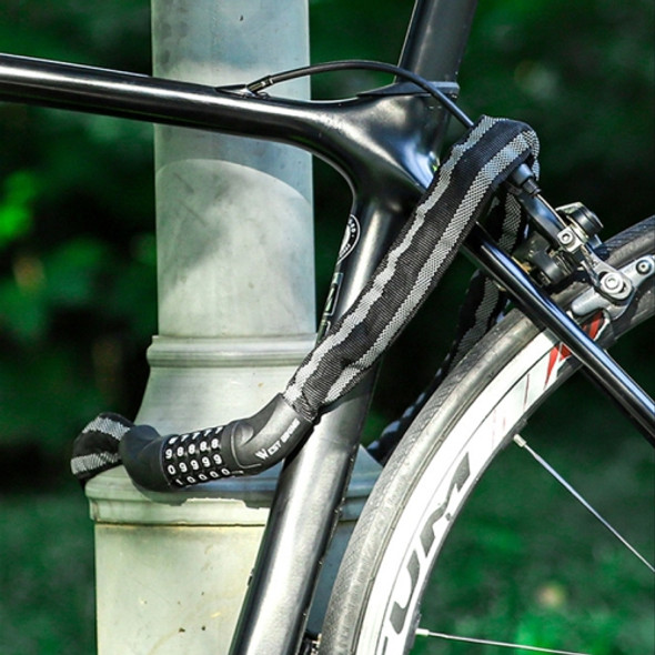 WEST BIKING YP0705065 Bicycle Reflective Anti-Theft Lock Mountain Bike Anti-Peeling Reflective Strip Lock(Black)