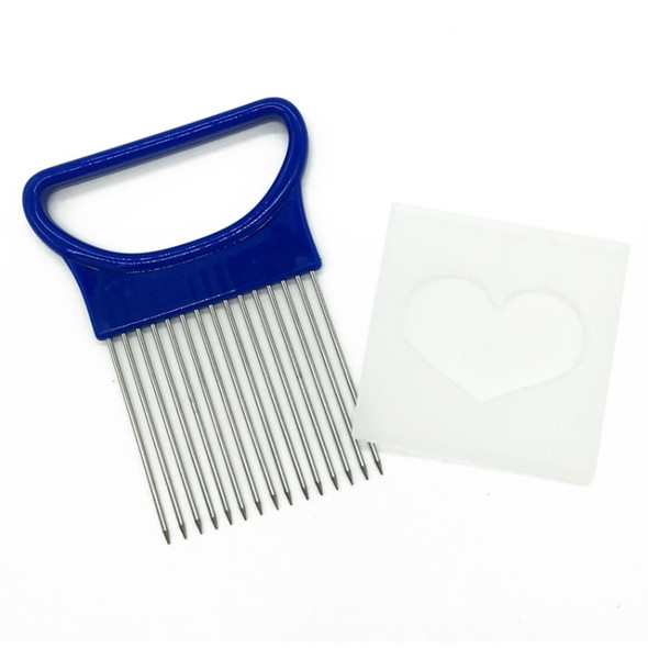 10 PCS Stainless Steel Vegetable Onion Cutter Holder Meat Needle Kitchen Tools(Blue)