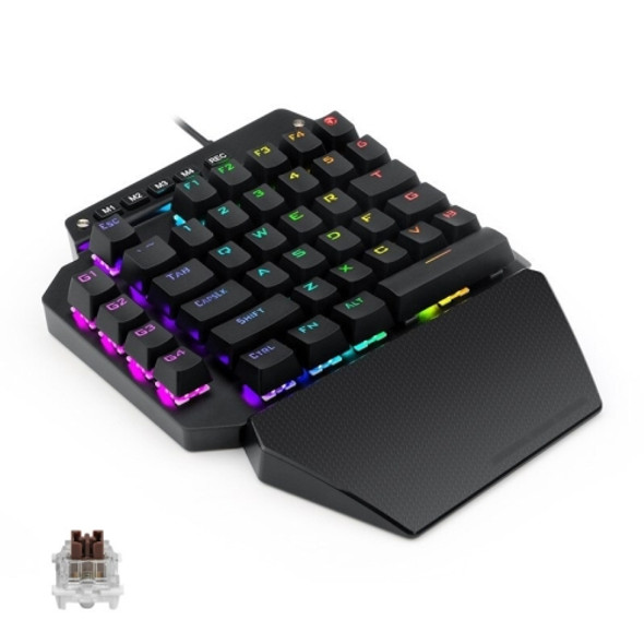 K700 44 Keys RGB Luminous Switchable Axis Gaming One-Handed Keyboard, Cable Length: 1m(Tea Shaft)