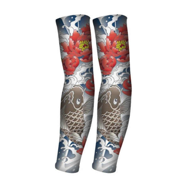 Summer Fake Tattoo Pattern Sunscreen Ice Sleeve Men And Woman Outdoor Riding Ice Sleeves(BT15)