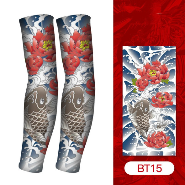 Summer Fake Tattoo Pattern Sunscreen Ice Sleeve Men And Woman Outdoor Riding Ice Sleeves(BT15)