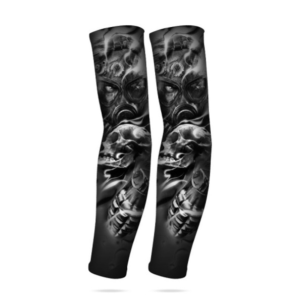 Summer Fake Tattoo Pattern Sunscreen Ice Sleeve Men And Woman Outdoor Riding Ice Sleeves(Heroic Hero)