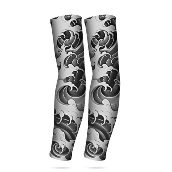 Summer Fake Tattoo Pattern Sunscreen Ice Sleeve Men And Woman Outdoor Riding Ice Sleeves(Great Visio)