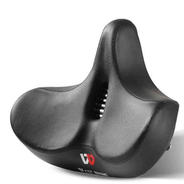 WEST BIKING Bicycle Riding Big Butt Comfortable Saddle(Black Hollow Windshield)