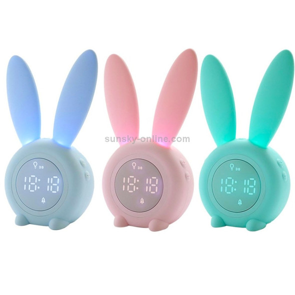 Cute Rabbit Silicone Induction Small Alarm Clock(Green)