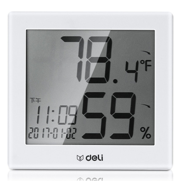 DeLi 8813 Home Indoor Temperature Hydrometer Electronic Room Temperature Meter(White)