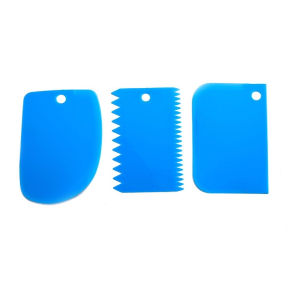 20 Sets  Plastic Cake Scraper Butter Cake And Chocolate Slice Scraper(Blue)