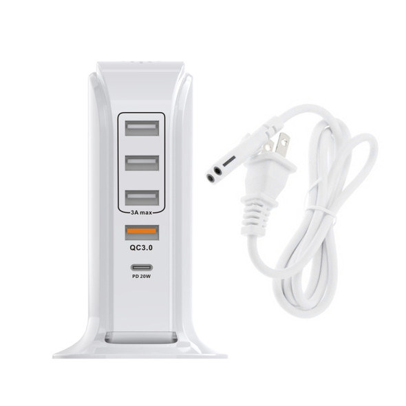 PD-36W PD3.0 + QC3.0 4-port USB Mobile Phone Charging Sailboat Multi Port Charger, US Plug