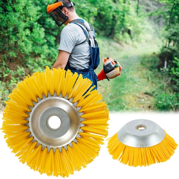 8 Inch Nylon Wire Weeding Machine Head Bowl Type Weeding Brush(Yellow)