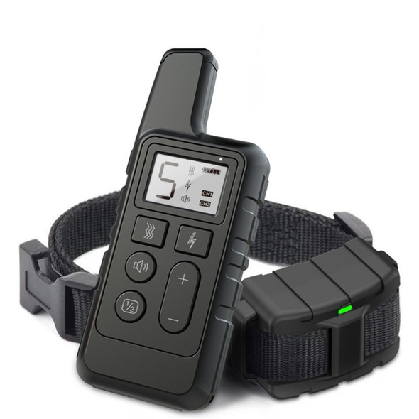 500m Dog Training Bark Stopper Remote Control Electric Shock Waterproof Electronic Collar(Black)