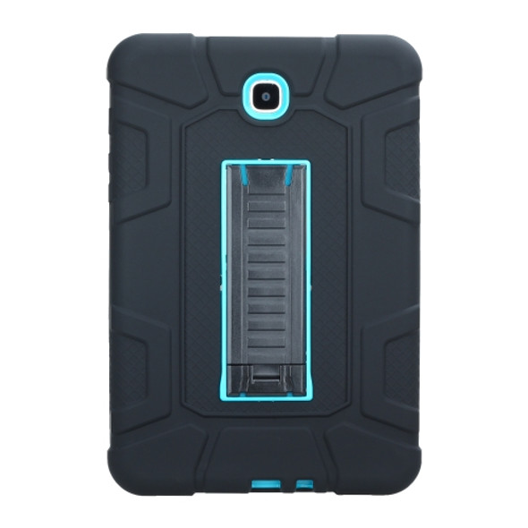 For Samsung Galaxy Tab A 8.0 2015 C5 Four Corners Shockproof Silicone + PC Protective Case with Holder(Black + Blue)