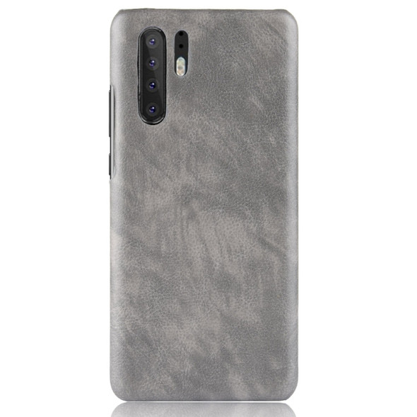 Shockproof Litchi Texture PC + PU Case for Huawei P30 Pro (Grey)