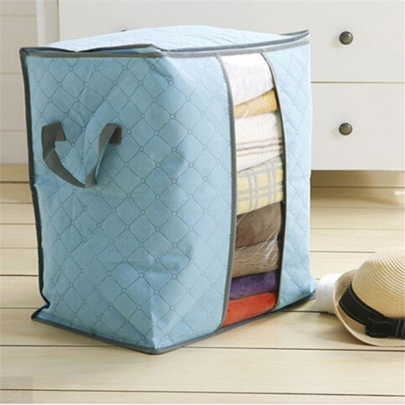 2 PCS Portable Storage Bag Box Non Woven Underbed Pouch Storage Box Clothes Storaging Bag, Color:Blue