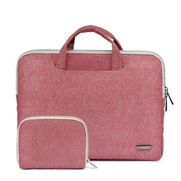 LiSEN LS-116 Simple Laptop Bag Business Laptop Liner Bag, Size: 15.6 inch(Snowflake Nylon Light Red)