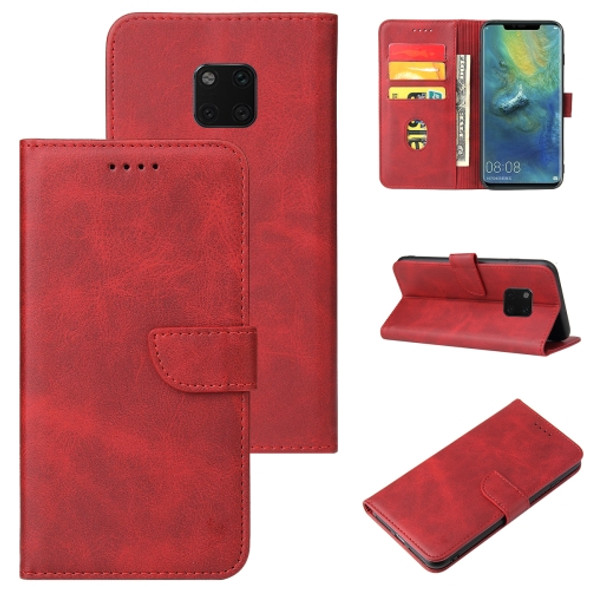 For Huawei Mate 20 Pro Calf Texture Buckle Horizontal Flip Leather Case with Holder & Card Slots & Wallet(Red)
