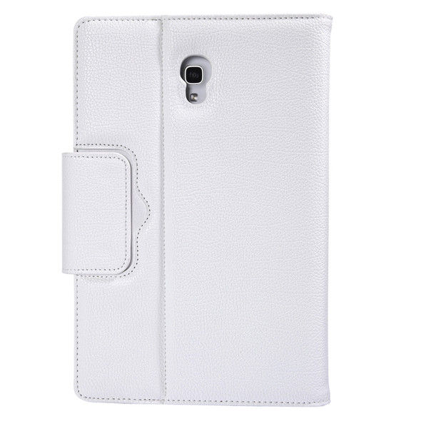 SA590 Bluetooth 3.0 Litchi Texture Detachable Bluetooth Keyboard Leather Case for Samsung Galaxy Tab A 10.5 inch T590 / T595, with Holder (White)