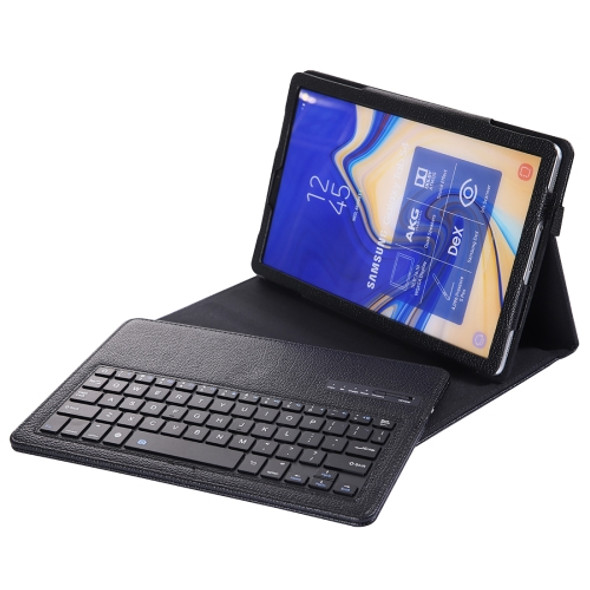SA830 Bluetooth 3.0 Litchi Texture Detachable Bluetooth Keyboard Leather Case for Samsung Galaxy Tab S4 10.5 inch T830 / T835, with Holder (Black)