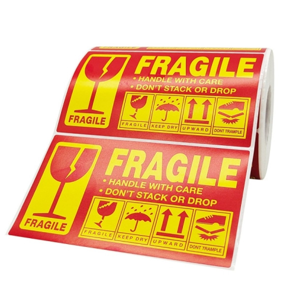 Caution Warning Packaging Transportation Sticker Label Fragile Stickers, Size: 127x76mm(A-310)