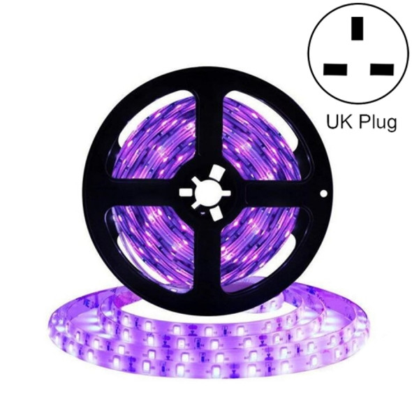 3528 SMD UV Purple Light Strip Epoxy LED Lamp Decorative Light Strip, Style:Waterproof 10m(UK Plug)